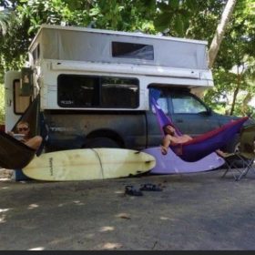 custom pop-up camper in nature